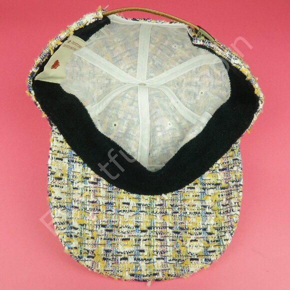 Emotionally Unavailable x Playboy Hat Mens M Yellow Multi Cotton Blend Tweed - Picture 5 of 7